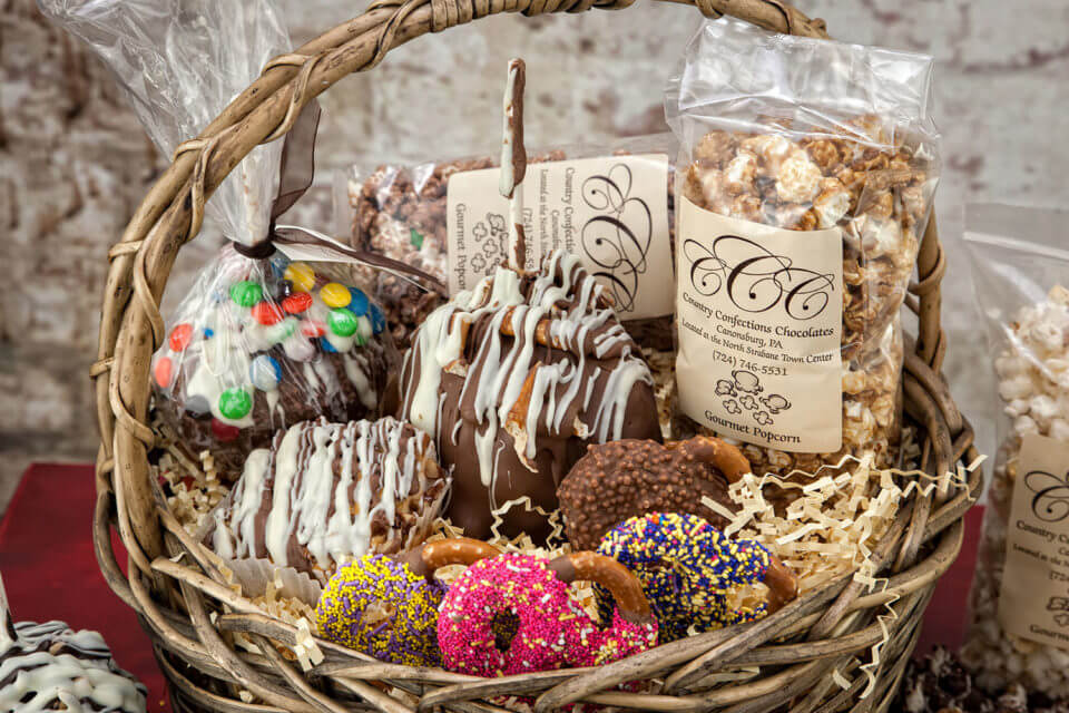 Chocolate Covered Apples from Cyprowski Candy Company. Gift baskets, custom gifts, favors, and dessert tables.